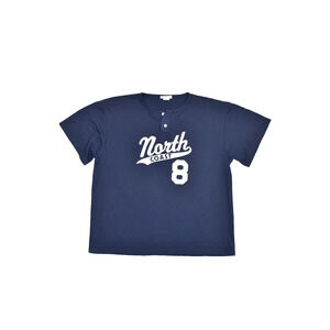 Vintage Men Teamwork North Coast 8 Henley T-Shirt Regular Size L W/ Minor Stain